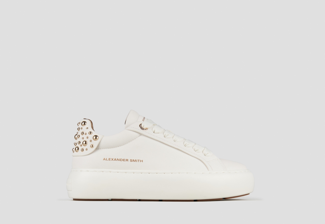 Sneakers Alexander Smith soho woman in white leather and back with studs - 1