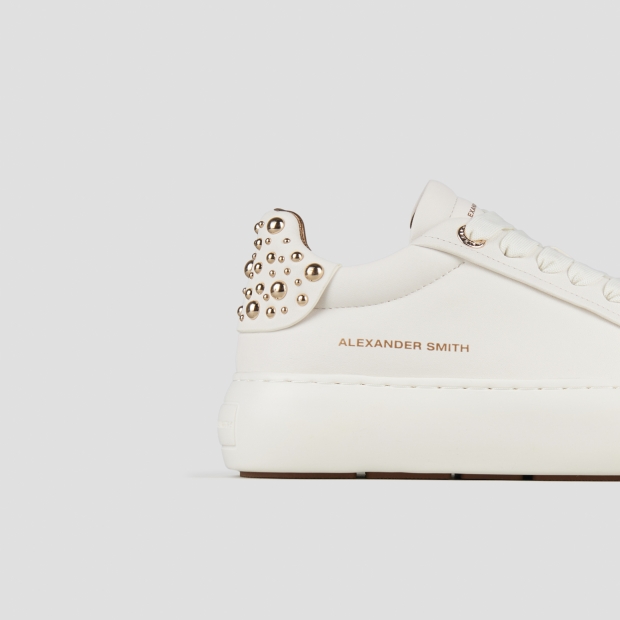 Sneakers Alexander Smith soho woman in white leather and back with studs - 3