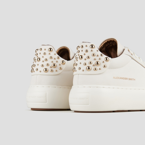 Sneakers Alexander Smith soho woman in white leather and back with studs - 5