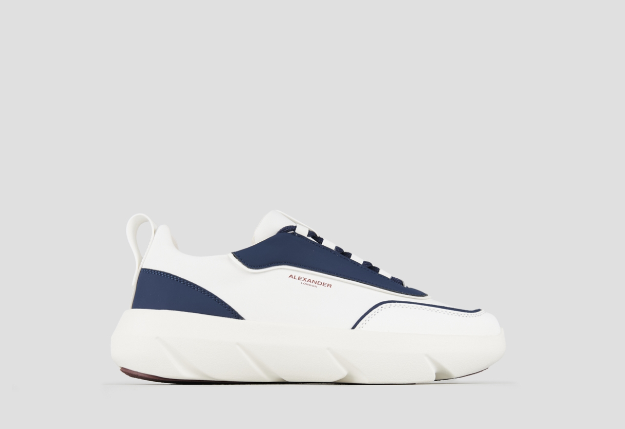 Sneakers Alexander Smith eclipse man in white leather with blue inserts - 1