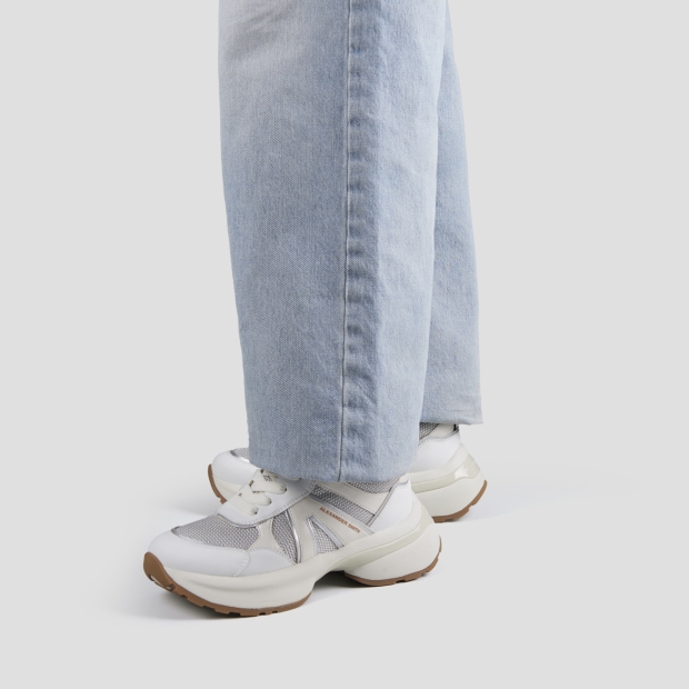 Sneakers Alexander Smith victoria woman in leather and mesh with silver laminated details - 2