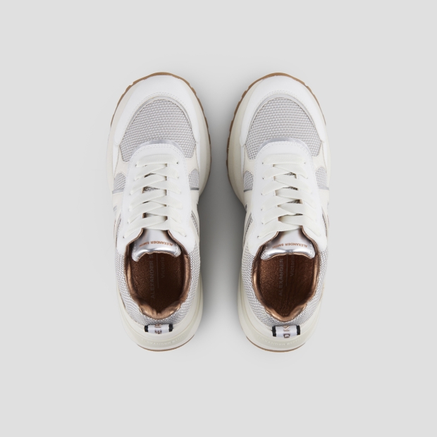 Sneakers Alexander Smith victoria woman in leather and mesh with silver laminated details - 6