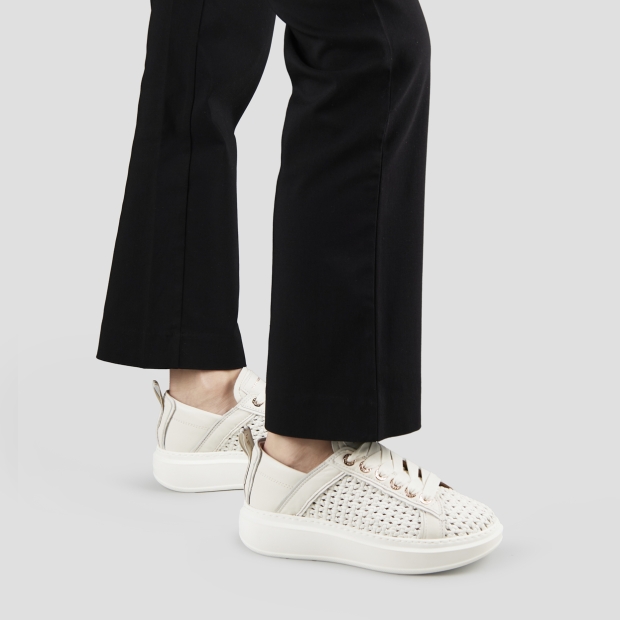 Sneakers Alexander Smith wembley woman in white woven leather and smooth leather back - 2