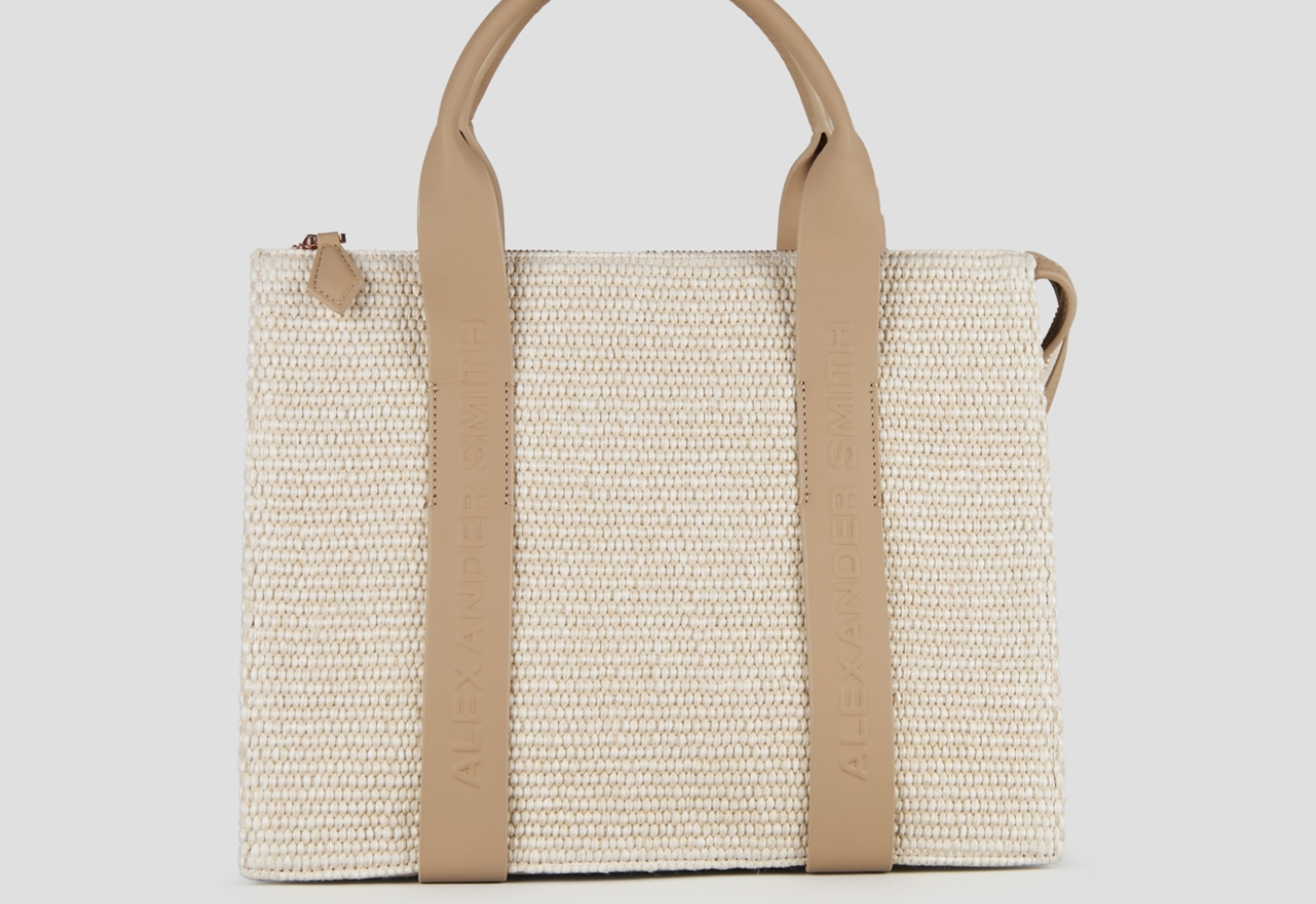 Sneakers Alexander Smith jane medium handbag with shoulder strap in rafia and sand handle - 1