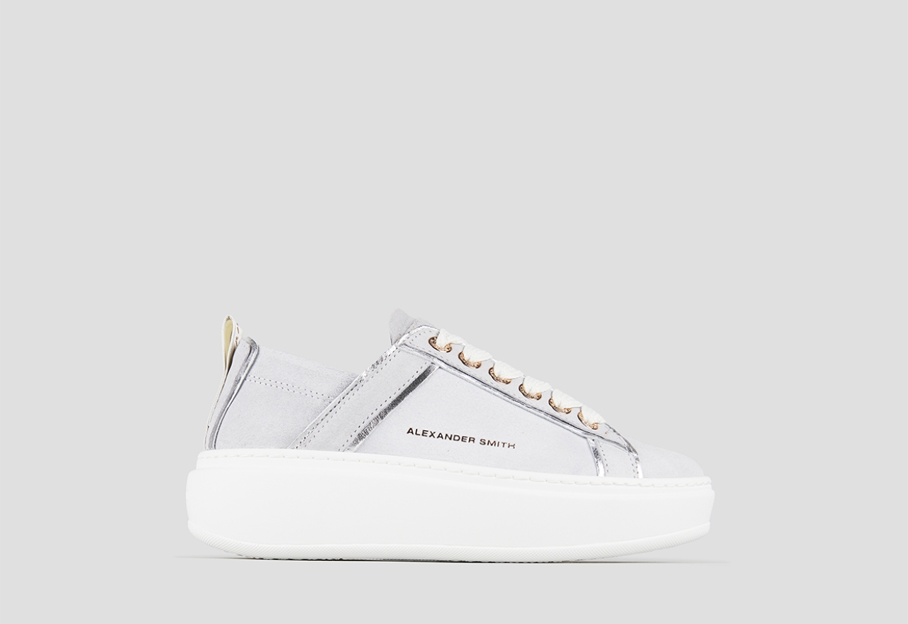 Sneakers Alexander Smith wembley high woman in azure bleached leather and ruched back - 1