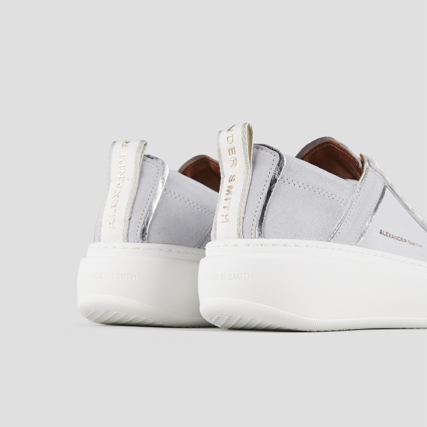 Sneakers Alexander Smith wembley high woman in azure bleached leather and ruched back - 5