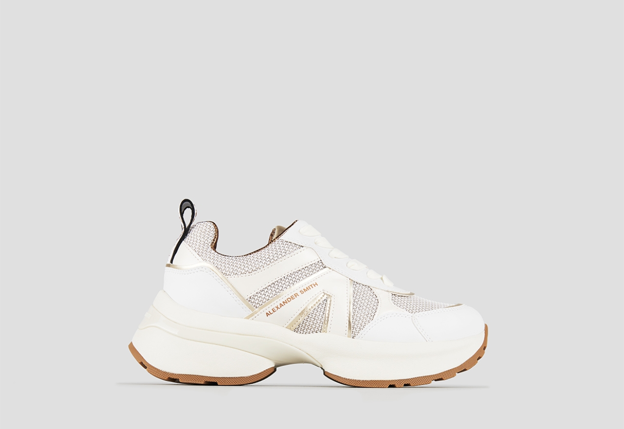 Sneakers Alexander Smith victoria woman in leather and mesh with gold laminated details - 1