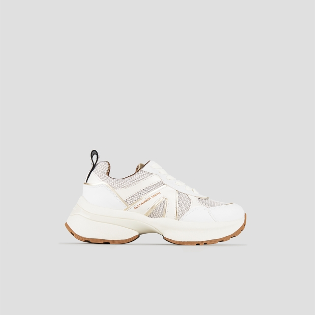 Sneakers Alexander Smith victoria woman in leather and mesh with gold laminated details - 1