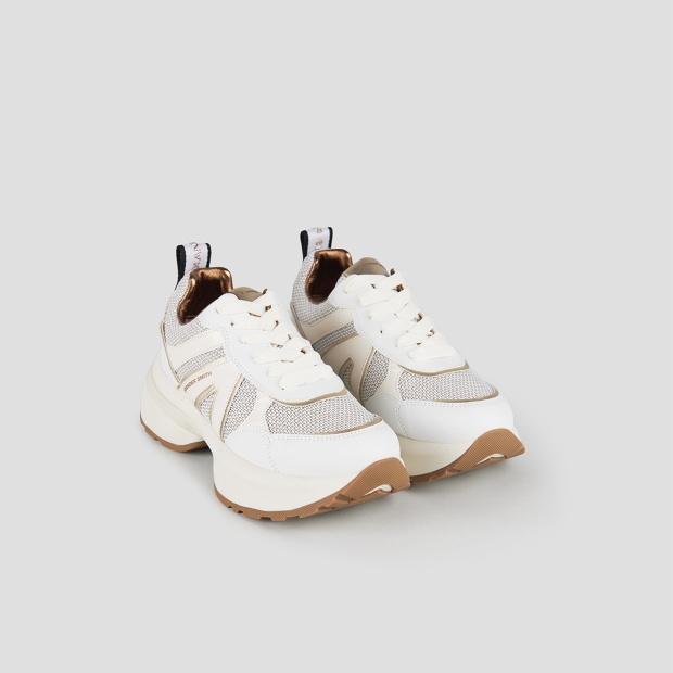 Sneakers Alexander Smith victoria woman in leather and mesh with gold laminated details - 4