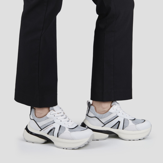 Sneakers Alexander Smith victoria woman in white leather and azure mesh with black details - 2