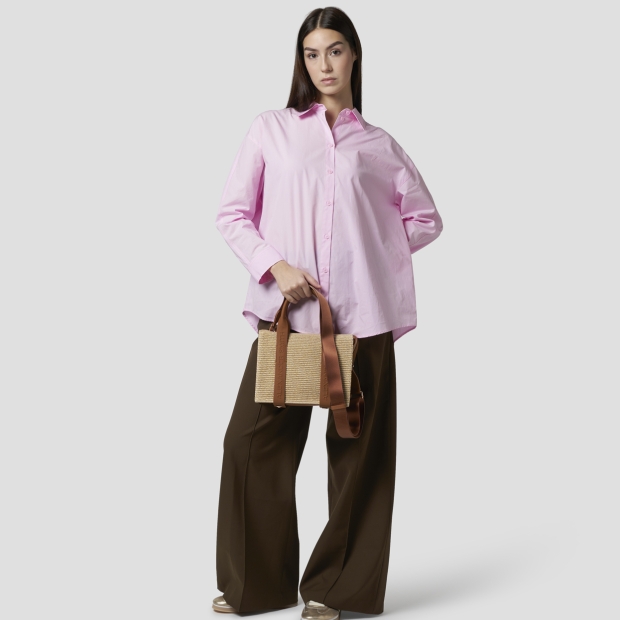 Sneakers Alexander Smith jane small handbag with shoulder strap in beige rafia and brown handle - 7