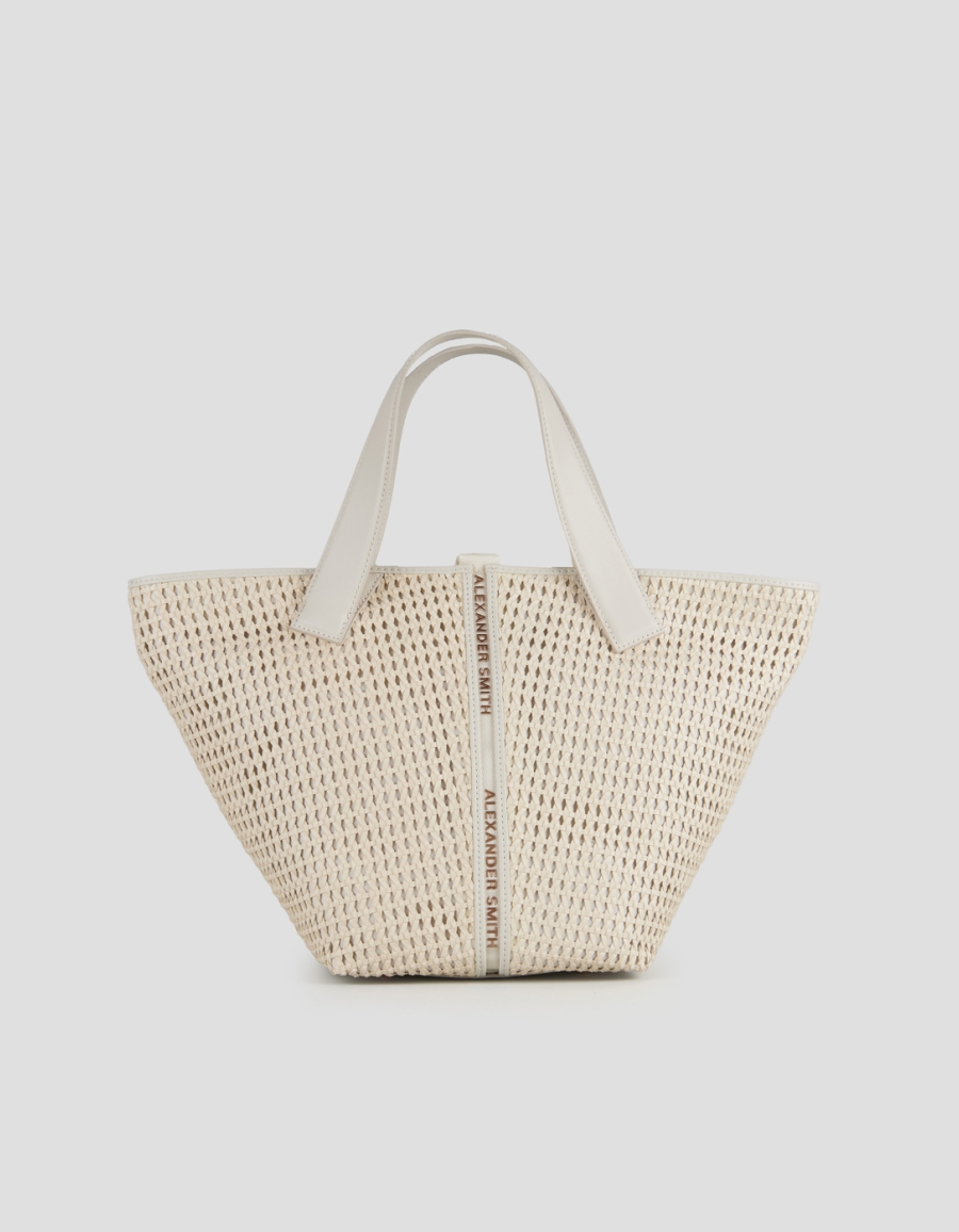 Sneakers Alexander Smith lauren medium handbag with shoulder strap in white woven - 1