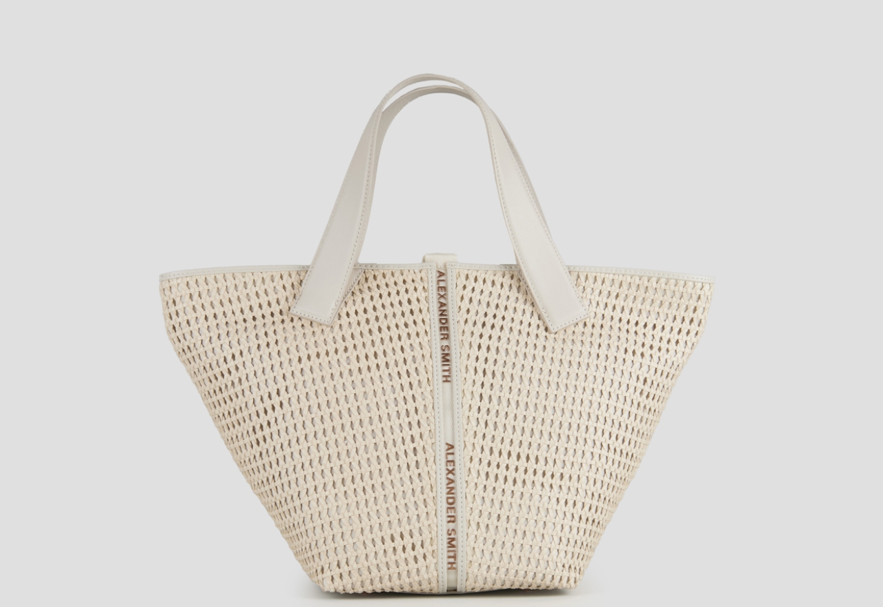 Sneakers Alexander Smith lauren medium handbag with shoulder strap in white woven - 1