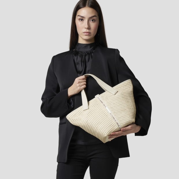 Sneakers Alexander Smith lauren medium handbag with shoulder strap in white woven - 2