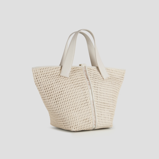 Sneakers Alexander Smith lauren medium handbag with shoulder strap in white woven - 3