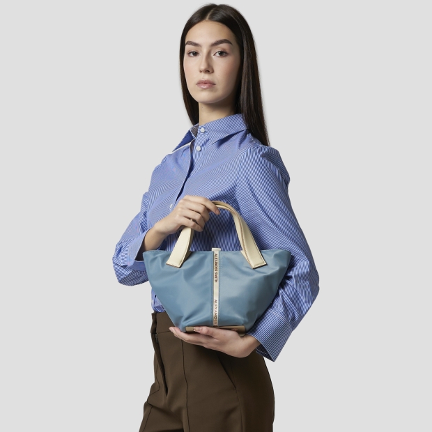 Sneakers Alexander Smith lauren small handbag with shoulder strap in light blue nylon - 2