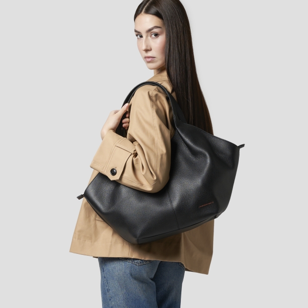 Sneakers Alexander Smith rachel large shoulder bag in black tumbled leather - 2