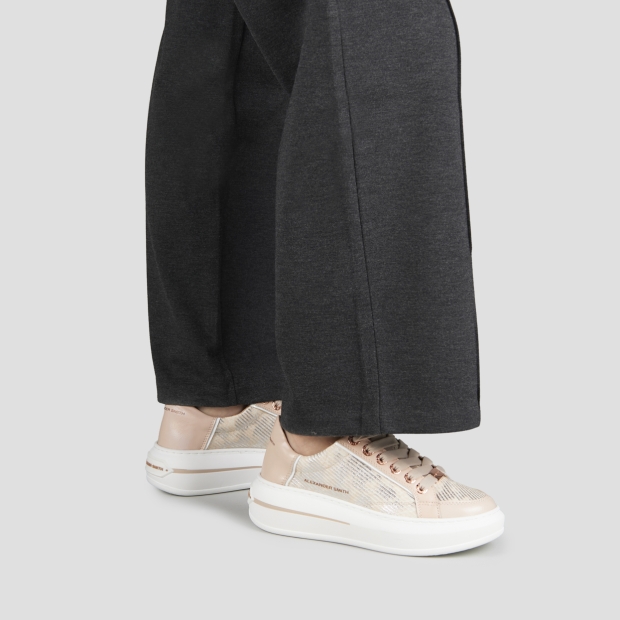 Sneakers Alexander Smith lancaster woman in beige leather with laminated inserts - 2