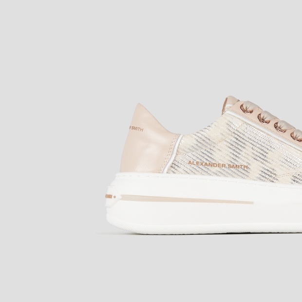 Sneakers Alexander Smith lancaster woman in beige leather with laminated inserts - 3