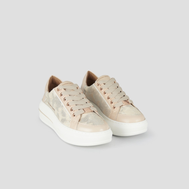Sneakers Alexander Smith lancaster woman in beige leather with laminated inserts - 4