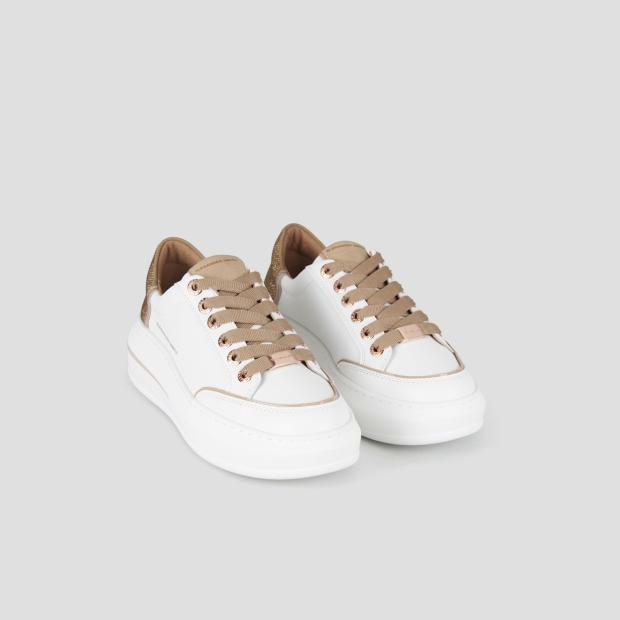 Sneakers Alexander Smith lancaster woman in white leather and back with brown rhinestones - 4