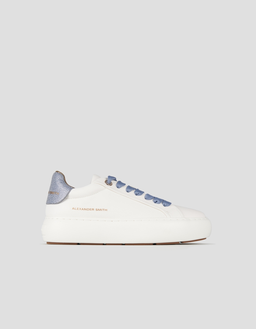 Sneakers Alexander Smith soho woman in white leather and azure glittered back - 1