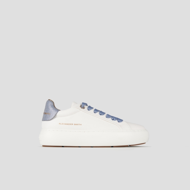 Sneakers Alexander Smith soho woman in white leather and azure glittered back - 1
