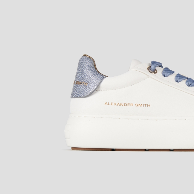 Sneakers Alexander Smith soho woman in white leather and azure glittered back - 3