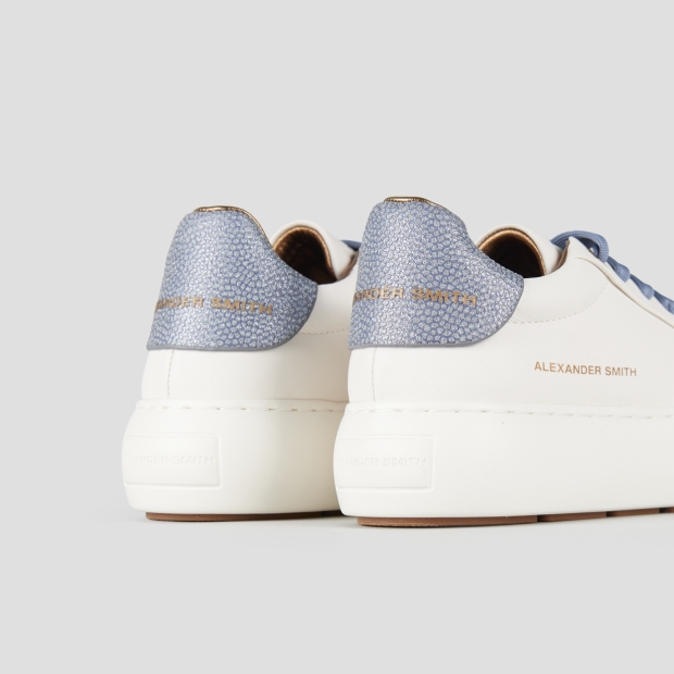 Sneakers Alexander Smith soho woman in white leather and azure glittered back - 5