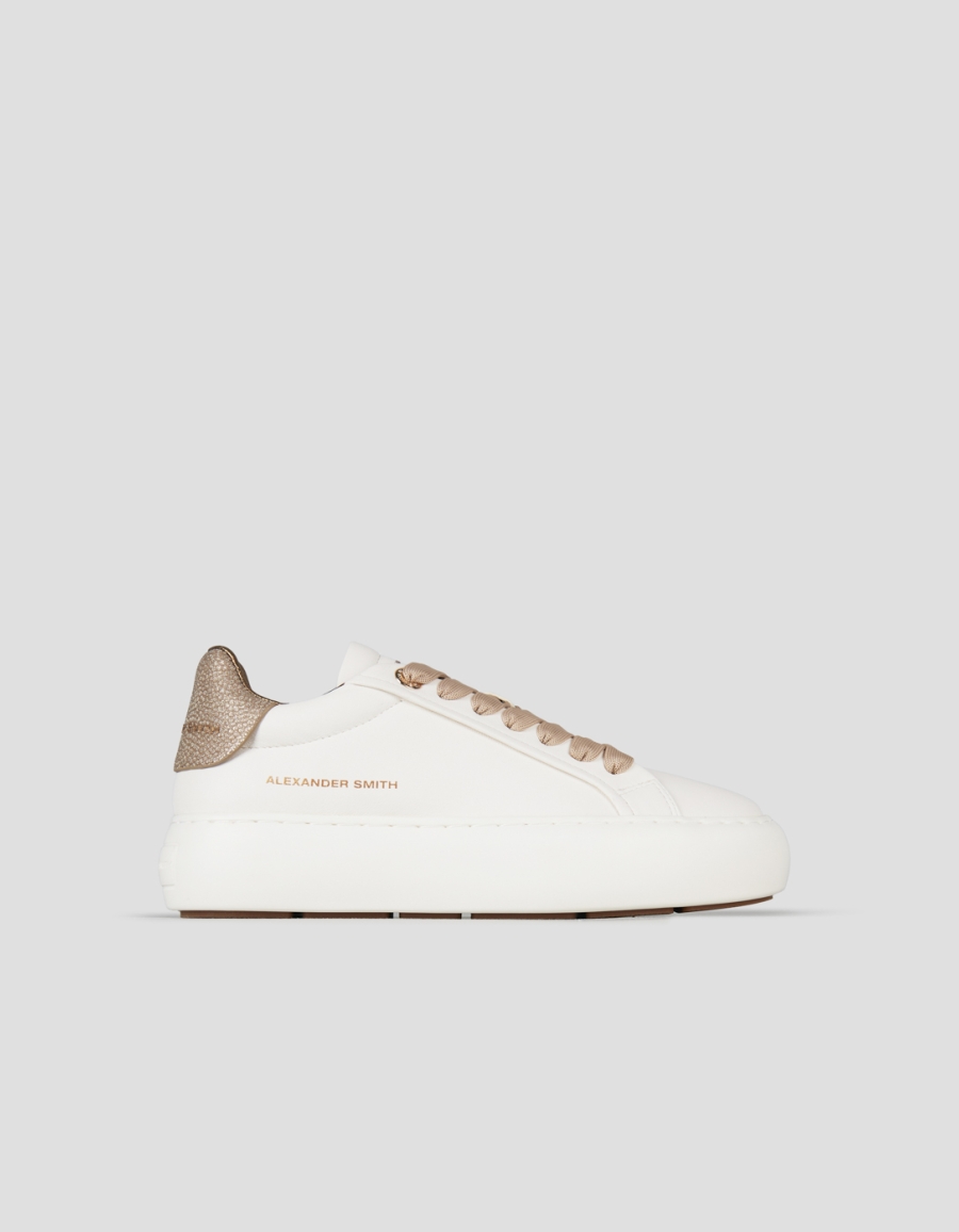 Sneakers Alexander Smith soho woman in white leather and gold glittered back - 1
