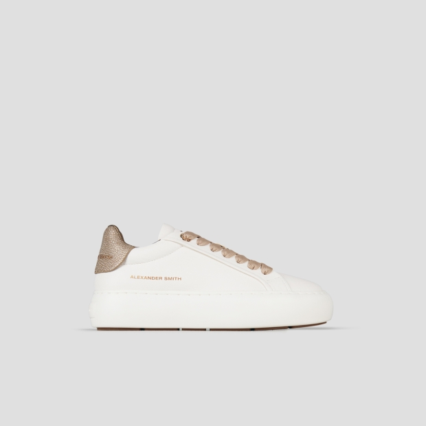 Sneakers Alexander Smith soho woman in white leather and gold glittered back - 1