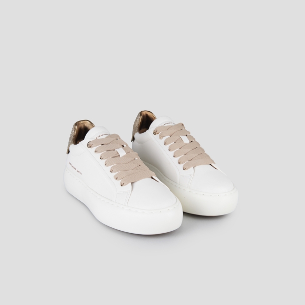 Sneakers Alexander Smith soho woman in white leather and gold glittered back - 4