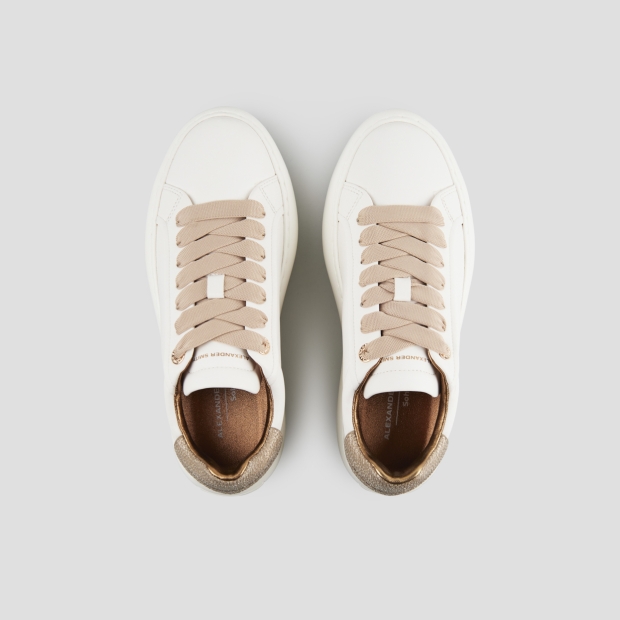 Sneakers Alexander Smith soho woman in white leather and gold glittered back - 6