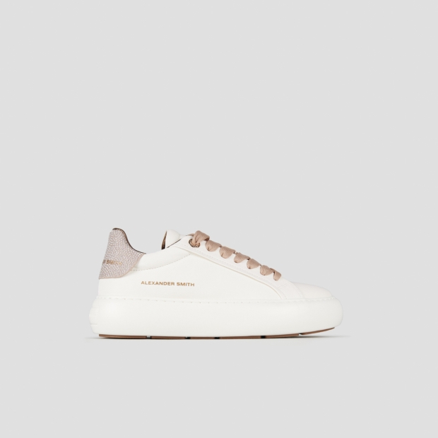 Sneakers Alexander Smith soho woman in white leather and copper glittered back - 1