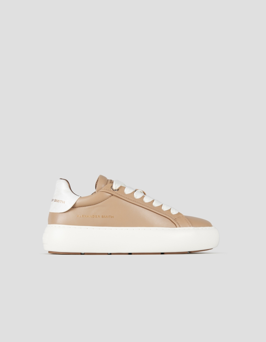 Sneakers Alexander Smith soho woman in beige leather and laminated heel - 1