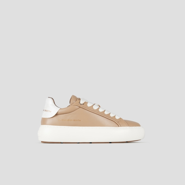 Sneakers Alexander Smith soho woman in beige leather and laminated heel - 1
