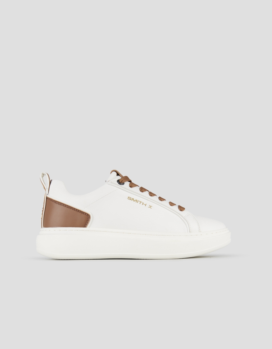 Sneakers Alexander Smith stone man in white with brown details - 1