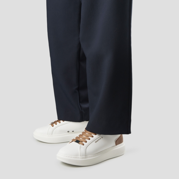 Sneakers Alexander Smith stone man in white with brown details - 2