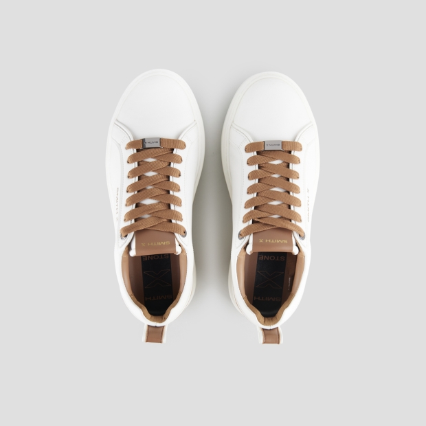 Sneakers Alexander Smith stone man in white with brown details - 6