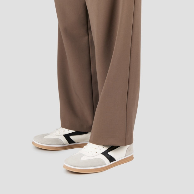 Sneakers Alexander Smith thames man in white leather, grey suede and black logo - 2