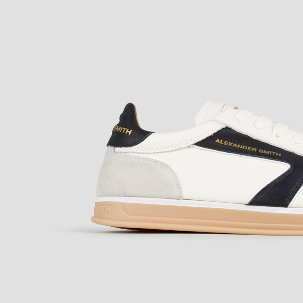Sneakers Alexander Smith thames man in white leather, grey suede and black logo - 3