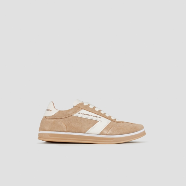 Sneakers Alexander Smith thames woman in ivory suede and logo in white leather - 1