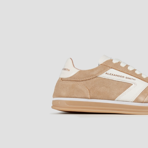 Sneakers Alexander Smith thames woman in ivory suede and logo in white leather - 3