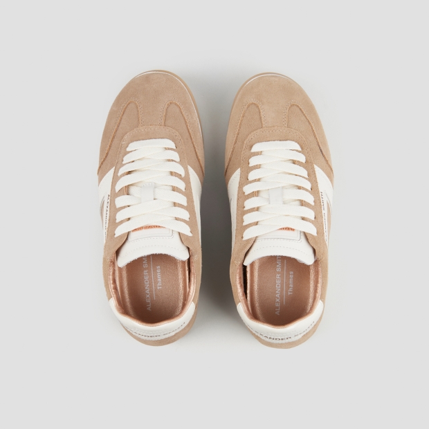Sneakers Alexander Smith thames woman in ivory suede and logo in white leather - 6