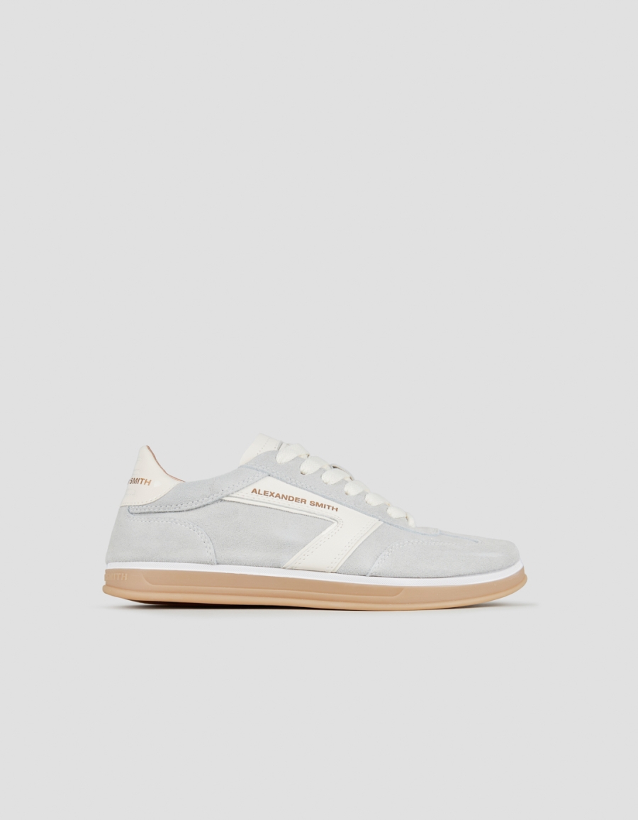 Sneakers Alexander Smith thames woman in azure suede and logo in white leather - 1