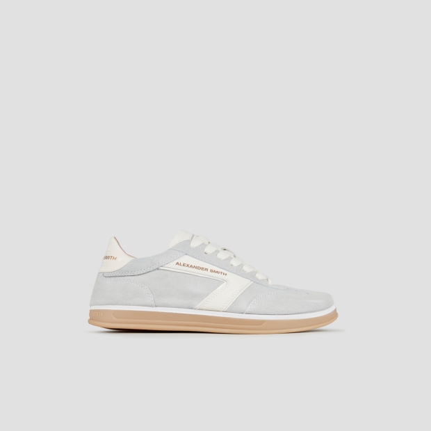 Sneakers Alexander Smith thames woman in azure suede and logo in white leather - 1