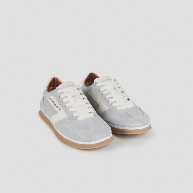 Sneakers Alexander Smith thames woman in azure suede and logo in white leather - 4