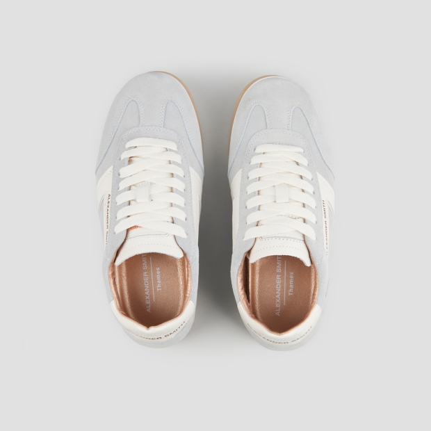 Sneakers Alexander Smith thames woman in azure suede and logo in white leather - 6