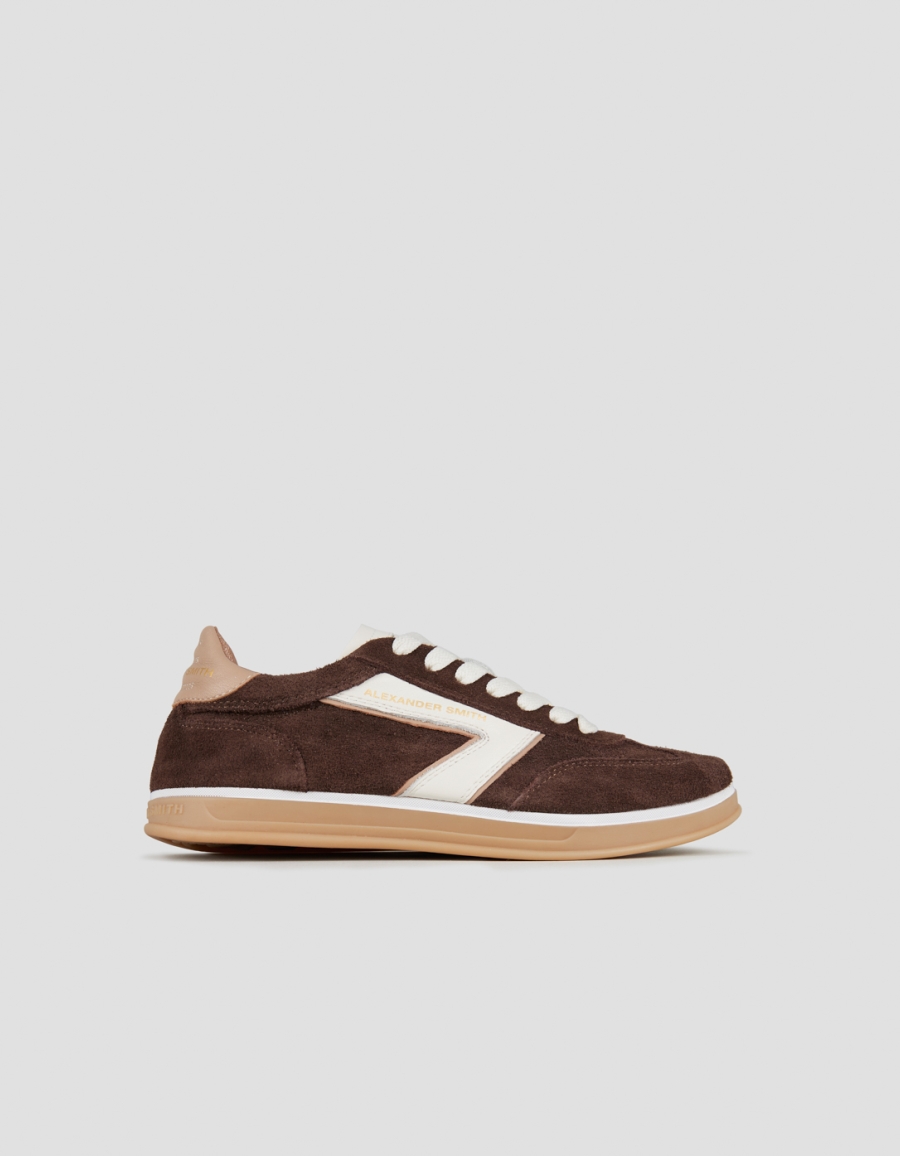 Sneakers Alexander Smith thames woman in brown suede and logo in white leather - 1