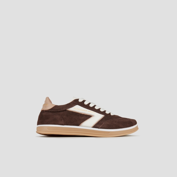 Sneakers Alexander Smith thames woman in brown suede and logo in white leather - 1